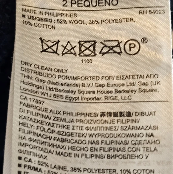 Banana Republic Wool Casual Blue Blazer Jacket 2 Petite Preowned - Picture 9 of 9